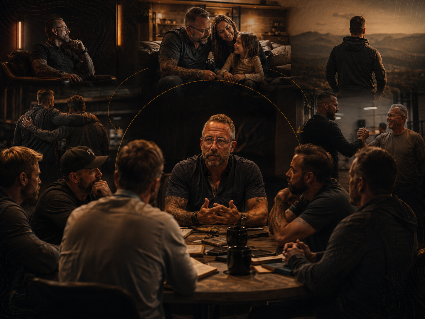 Men in brotherhood, family and honest reflection